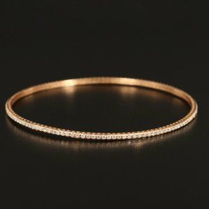 18K Yellow Gold 1.68 CTW Diamond Bangle Bracelet